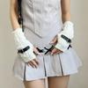 Punk Exposed Finger Arm Sleeves Cosplay Girl Knit Fingerless Thumb Hole Long Gloves JK Clothing Accessories