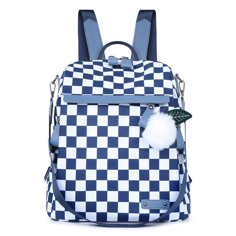 Рюкзак из ткани Оксфорд, модный рюкзак в шахматную клетку, новый трансграничный женский рюкзак, водонепроницаемая дорожная сумка большой вместимости