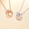 Mobius Ring Necklace Women's Double Ring Clavicle Chain Temperament Light Luxury Stainless Steel Round Ring Strength Chain