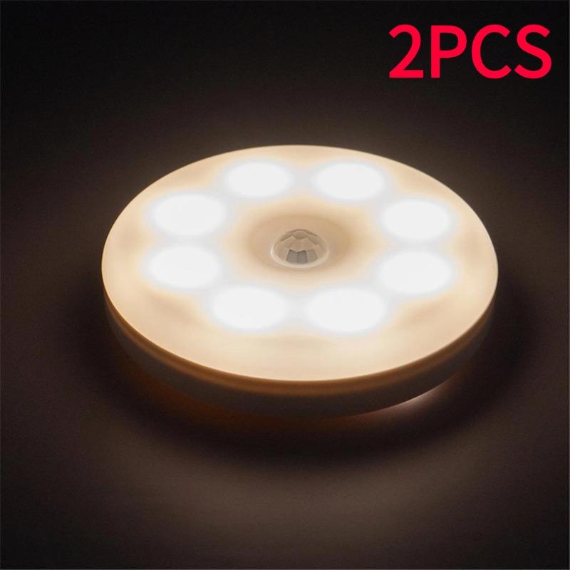 Usd перезаряжаемый двухцветный ночник с умным датчиком движения, светодиодный ночник, настенные светильники для дома, прикроватный светильник для прохода, туалета, для прихожей