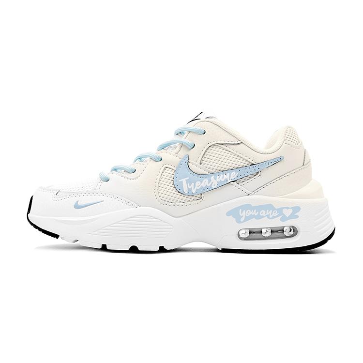 Nike Air Max Fusion Treasure Girl Сетчатая, Кожаная Коробка для Обуви Низкие Повседневные Туфли Женские Синий Белый CJ1671-100(TeamS-CJS-BOX)