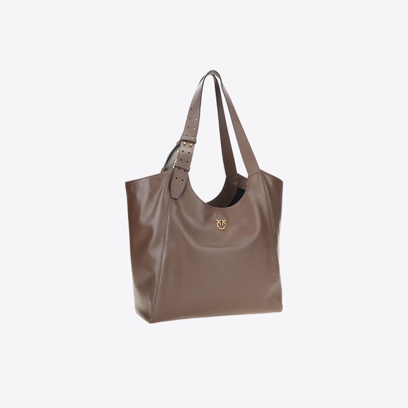 PINKO Soft Leather Large Capacity Commuter Tote Bag