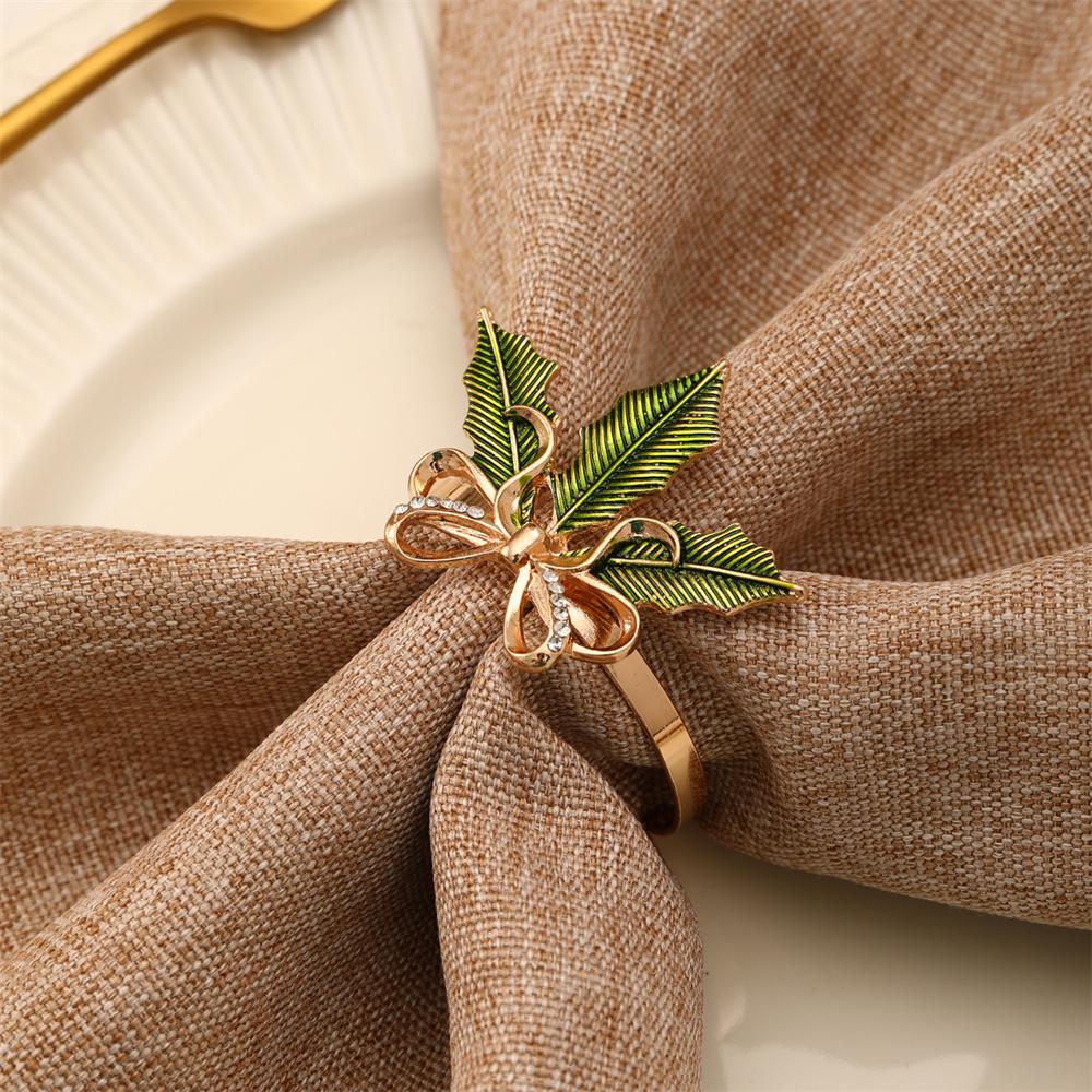 High-end Christmas Rhinestone napkin ring creative Christmas tree shape party table decoration towel buckle holiday ornaments