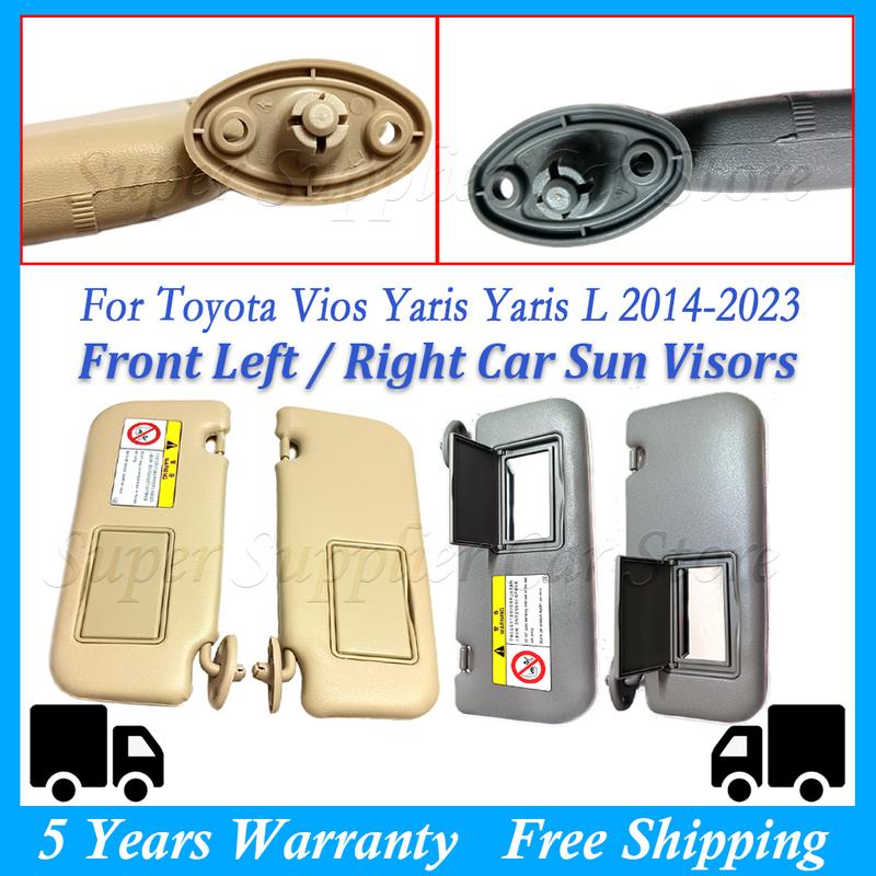 NEW Grey Beige Front Left Right Car Sun Visor For Toyota Vios Yaris Yaris L 2014 2015 2016 2017 2018