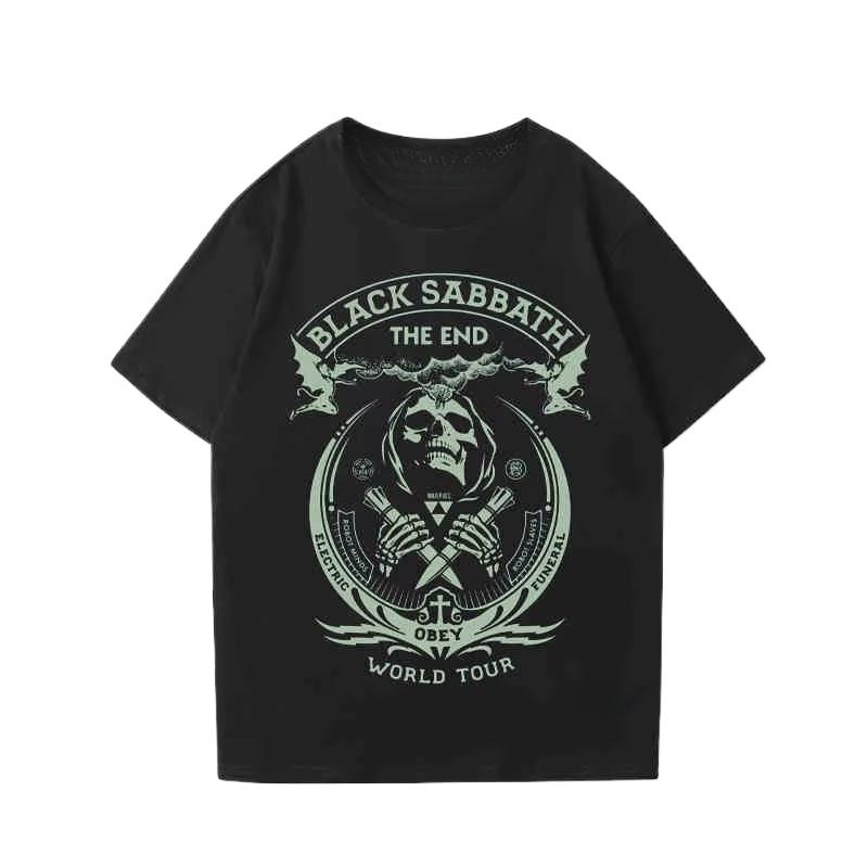 2025 Новая футболка Rock Band Black Sabbath Оверсайз Одежда Футболки с коротким рукавом Мужские и женские Уникальный хлопок