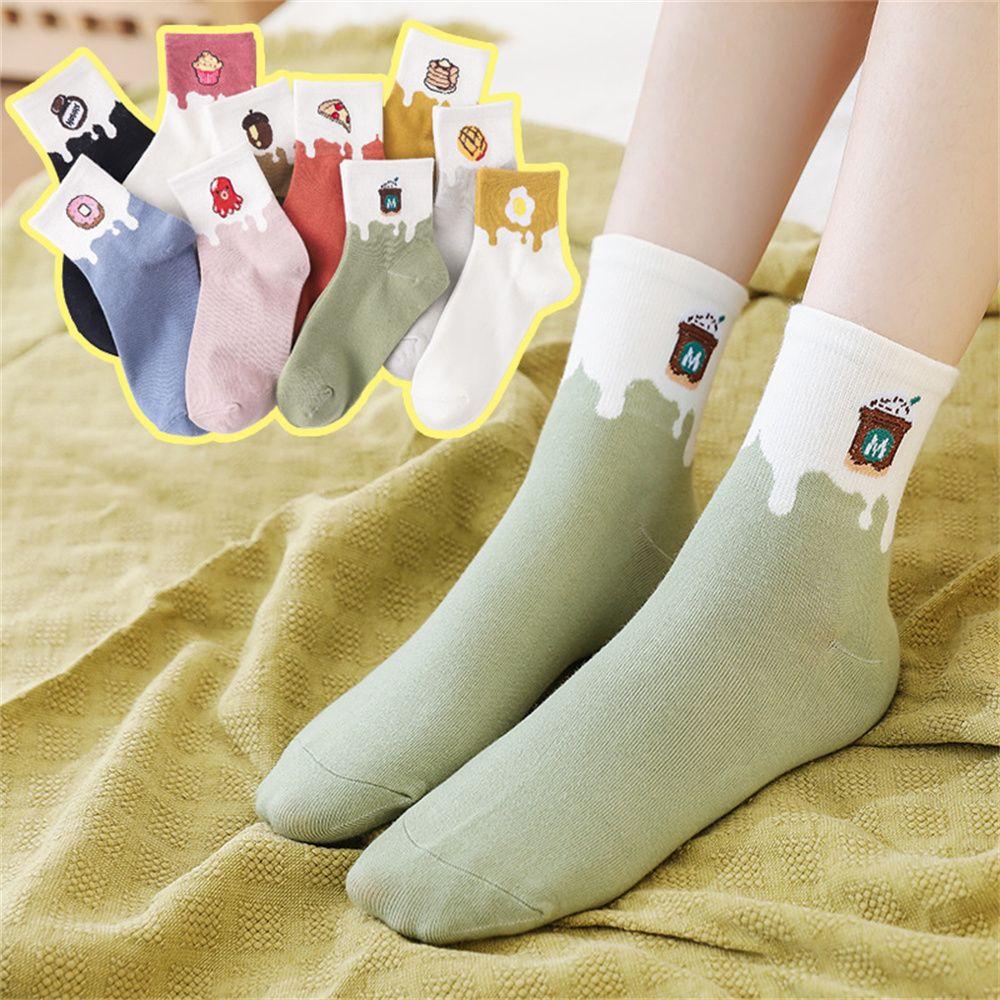 Eggs Men Cute Food Donut Novelty Coffee Honey Winter Sock Long Sock Casual Cotton Socks