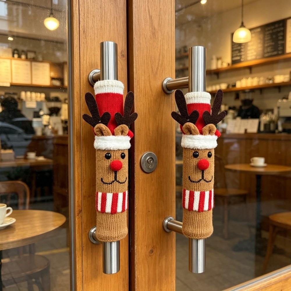 Snowman Refrigerator Door Handle Covers Christmas Microwave Oven Handle Covers Festive Decorative