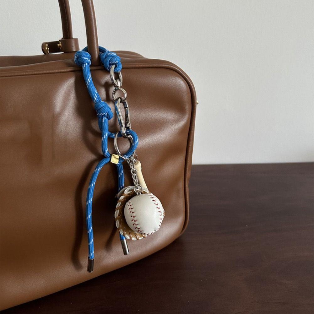 Colorful Bag Buckle Baseball Pendant Key Chain Vintage Bag Hanging Accessories  Couple Style