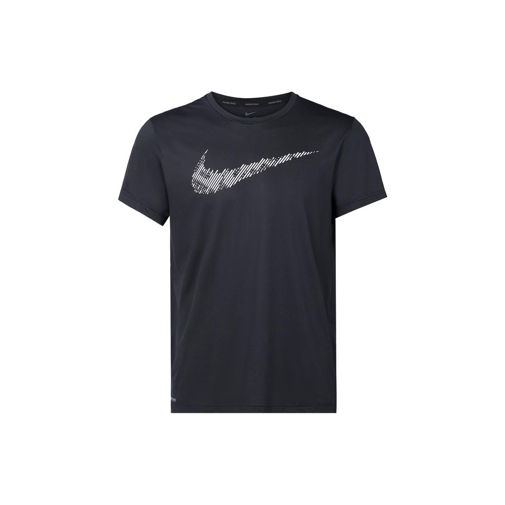 Nike Полосатая тренировочная спортивная футболка с логотипом и коротким рукавом, мужские топы, черные DD1622-010