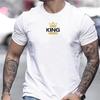 Винтажная мужская футболка с буквенным принтом King, мужская одежда, летняя повседневная уличная дизайнерская футболка с коротким рукавом, футболки большого размера