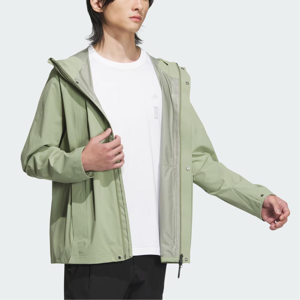 Adidas Wuji Rain Woven Hooded Jacket, Waterproof, Windproof, Breathable Men Jackets Tent-Green JI8697