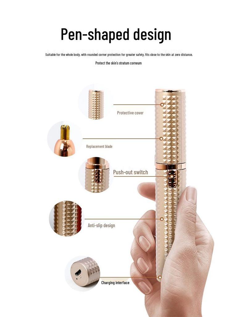 Женский электрический триммер-бритва для бровей и носа