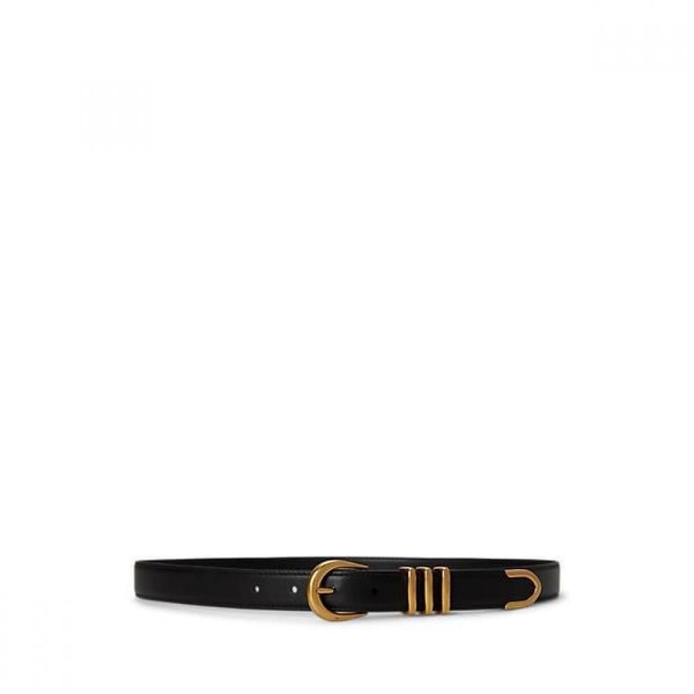 Lauren Ralph Lauren Metal Keeper Leather Skinny Belt Walrblt0f320339001