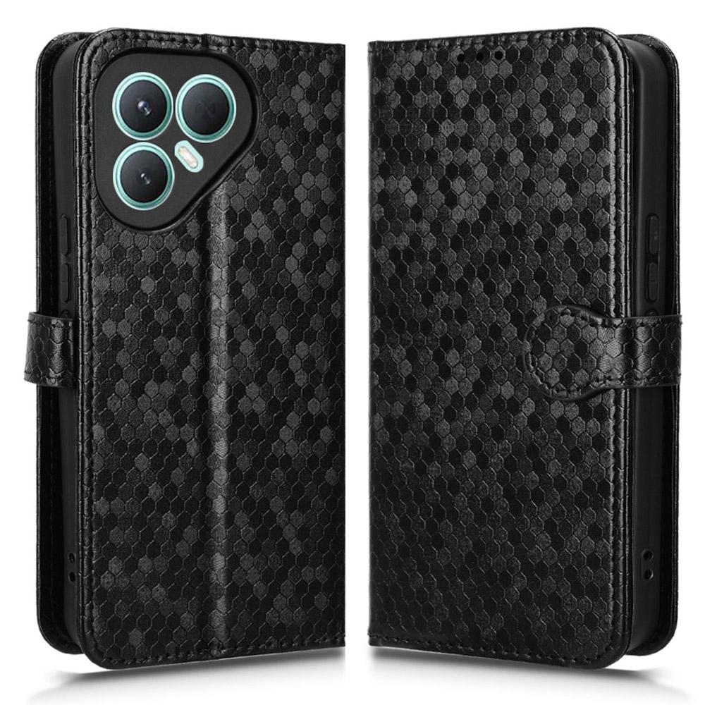 For TECNO Pova 7 Pro 5G Wallet Case Dot Pattern Imprint PU Leather Phone Cover with Wrist Strap
