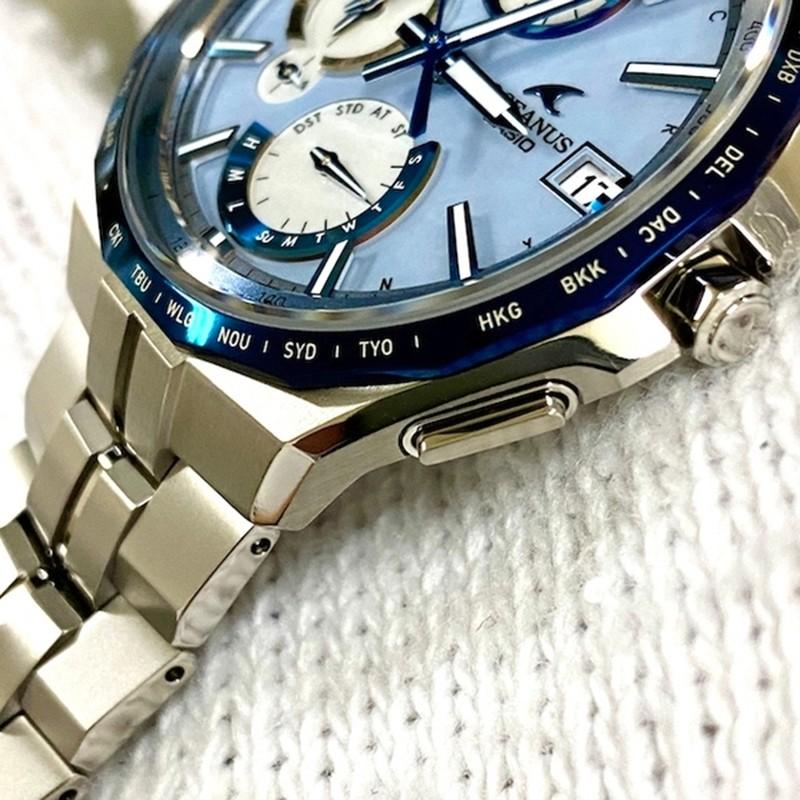 Casio Серия OCEANUS-Посейдон 5000 водонепроницаемость 100 метров кварцевый механизм стальной ремешок японские и корейские часы мужские часы OCW-S5000APA-2AJF
