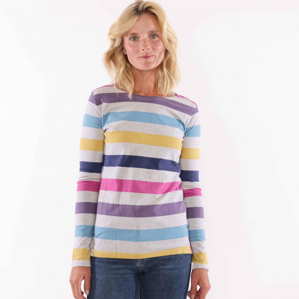 Lazy Jacks Womens/Ladies Breton Multi Stripe Long-Sleeved Top