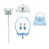 Princess Girls Blue Butterfly Magic Wand Crown Crystal High Heel Necklace Cinderella Cosplay Dress Up Jerlwery Girl Cosplay Toy