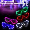 Kids Glow-in-the-Dark Glasses 3 Light Modes Light-Up Frames Battery-powered Heart Shape Cosplay Birthday Party Photo Prop LED Glasses