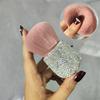 Кисть для макияжа с алмазной ручкой Профессиональная кисть для рассыпчатой пудры Кисти для румян Грибовидная головка Мягкая кисть для румян Инструмент