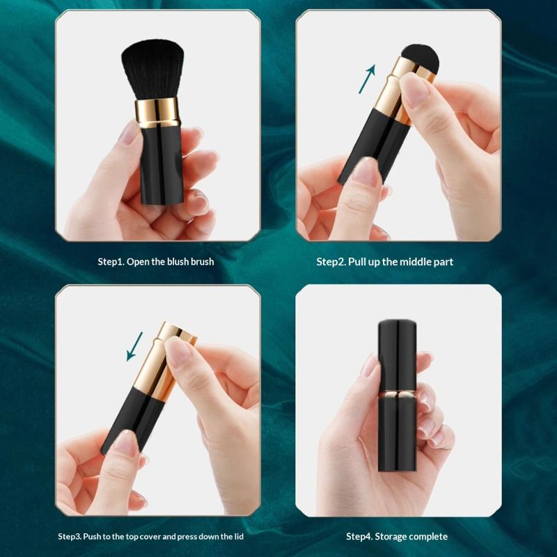 Retractable Makeup Brushes Adjustable Powder Foundation Brush Smooth Application Perfect for Quick Makeup Look