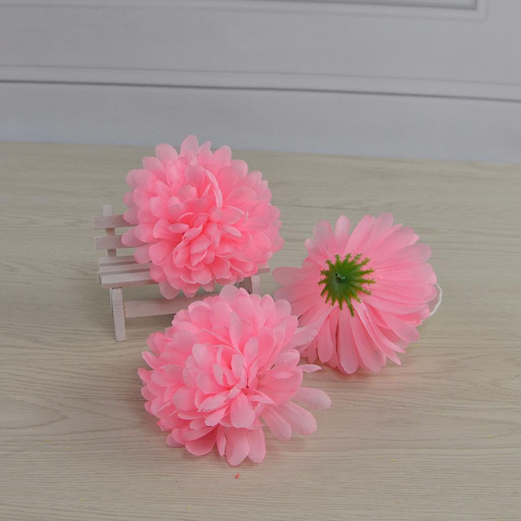 50pcs Artificial Marigold Flowers Fake Flower Heads Garland for Wedding Home Christmas Decor Creamy