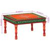 Orange Hand Painted Solid Mango Wood Coffee Table