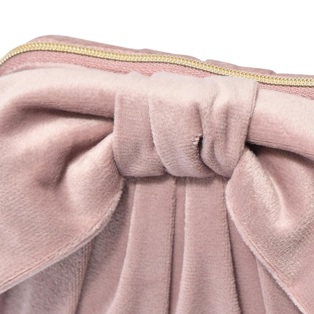 Francfranc Бархатная подставка с лентой Отдельно стоящий косметический органайзер для макияжа, Розовый, Стоячий стиль, Чехол,