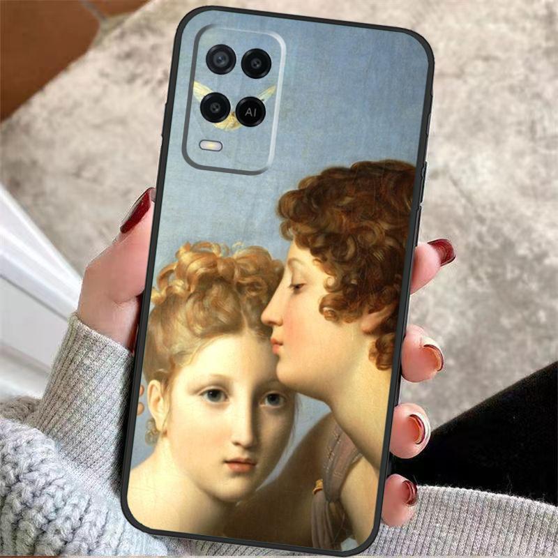 Художественный футляр-пенал Ангел Купидон для Oppo A57 A17 A77 A40 A78 A54 A74 A94 A76 A16 A96 A18 A60 A80 A38 A58 A98 A15 A5 Pro