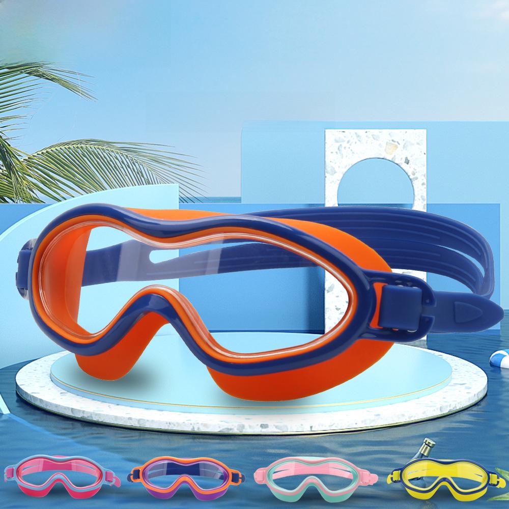 Kids' Waterproof & Fog-Proof HD Swim Goggles - Large Frame for Boys & Girls