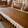 Summer Coolness Rattan Mat Fabric Sofa Cover European Hemline Living Room Decoration Non-slip Slipcover Sofa Cushion Home Decor