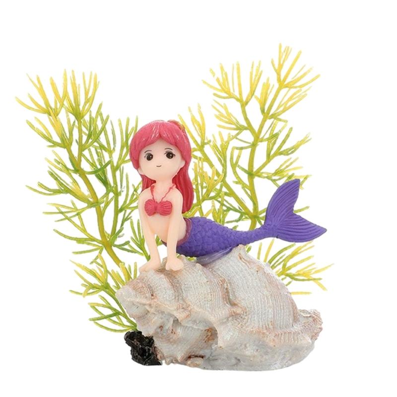 Aquariums Blond Girl Landscape Hideouts Coral Plastic Aquariums Decorations Art Crafts Terrarium Habitat Ornaments
