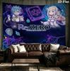 Re Zero Настенный Гобелен Эстетичный Настенный Подвес Печатная Тканевая Покрывало Декоративные Гобелены Для Спальни Гостиной Домашний Декор