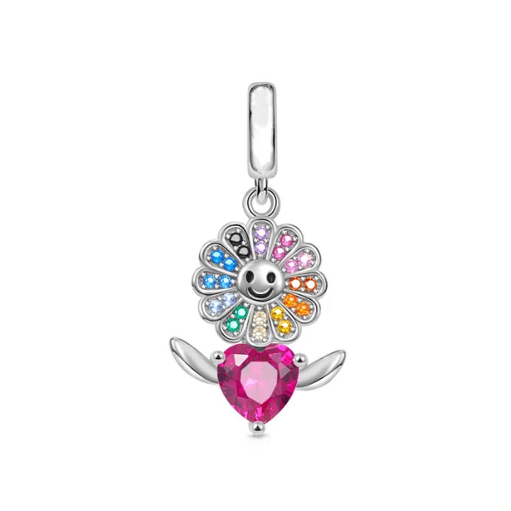 925 Silver Wings Glasses Bees Pink Hearts Charm Beads Jewelry Making Women Gift Pendant Bracelet Necklace