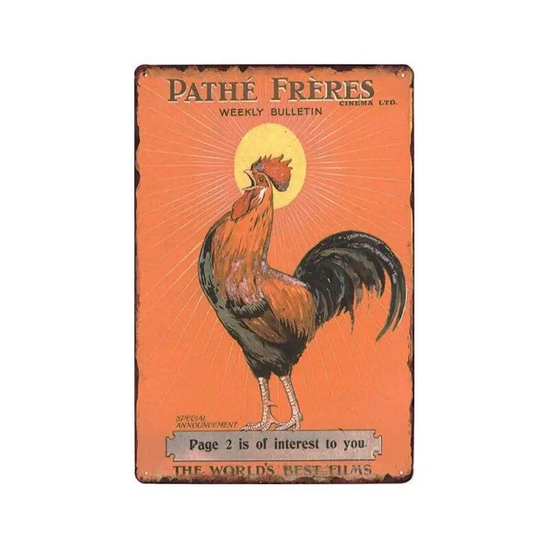 Chicken Plaque Sign Vintage Metal Tin Signs Wall Poster Decals Plate Painting Bar Farm Home Decor Wall Art 30*20 Cm
