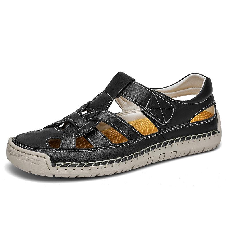 Summer Men's Leather Sandals Outdoor Slippers Sneaker Beach Rubber Flip Flops Men's Water Trekking Sandals