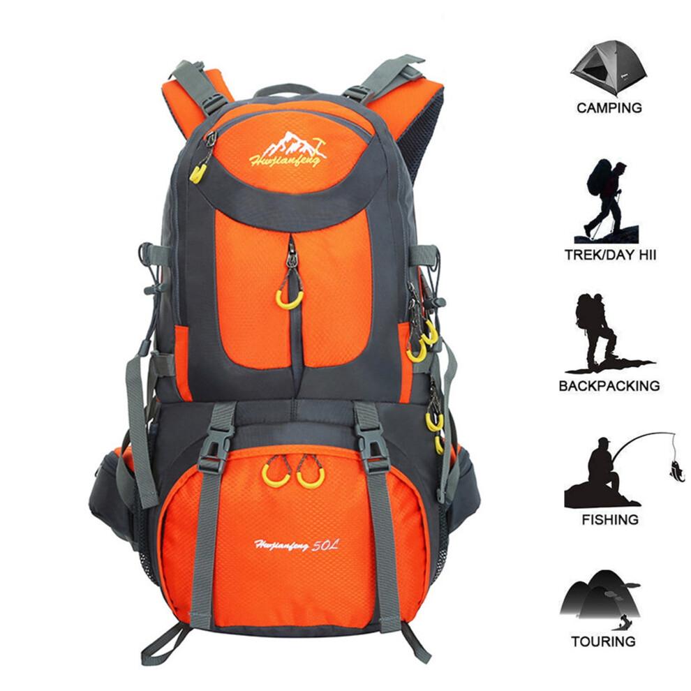 50L Hiking Backpack Waterproof Travel Fishing Camping Hiking Daypack Water Resistant Cycling Lightweight Trekking Bag
