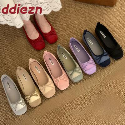 Модная мягкая женская шелковая модная неглубокая женская обувь-лодочки, шлепанцы, обувь с круглым носком, обувь слипоны, женские балетки, танцевальная обувь