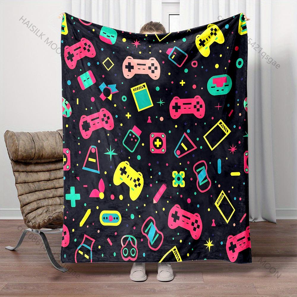 Video Game Element Controller Pattern Blanket Warm Soft for Sofa Bed Home Travel Camping Blanket All Seasons Luxury Gifts