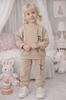 Children' Warm Tracksuit Set 116 Two-Piece With Print Beige