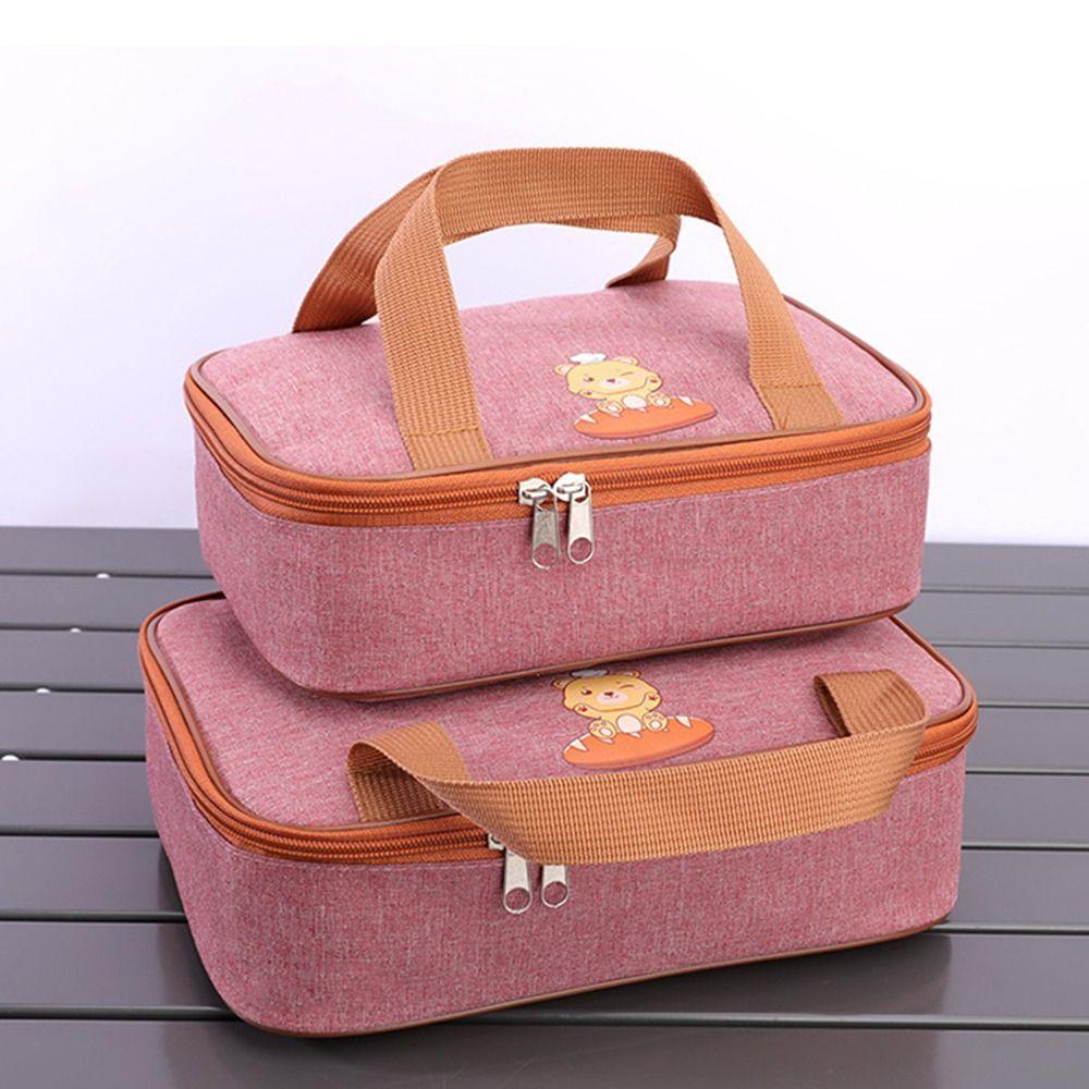 Women Cartoon Animal Tote Lunch Bag Food Warm Thermal Bag Food Hand Bags Waterproof Lunch Bag