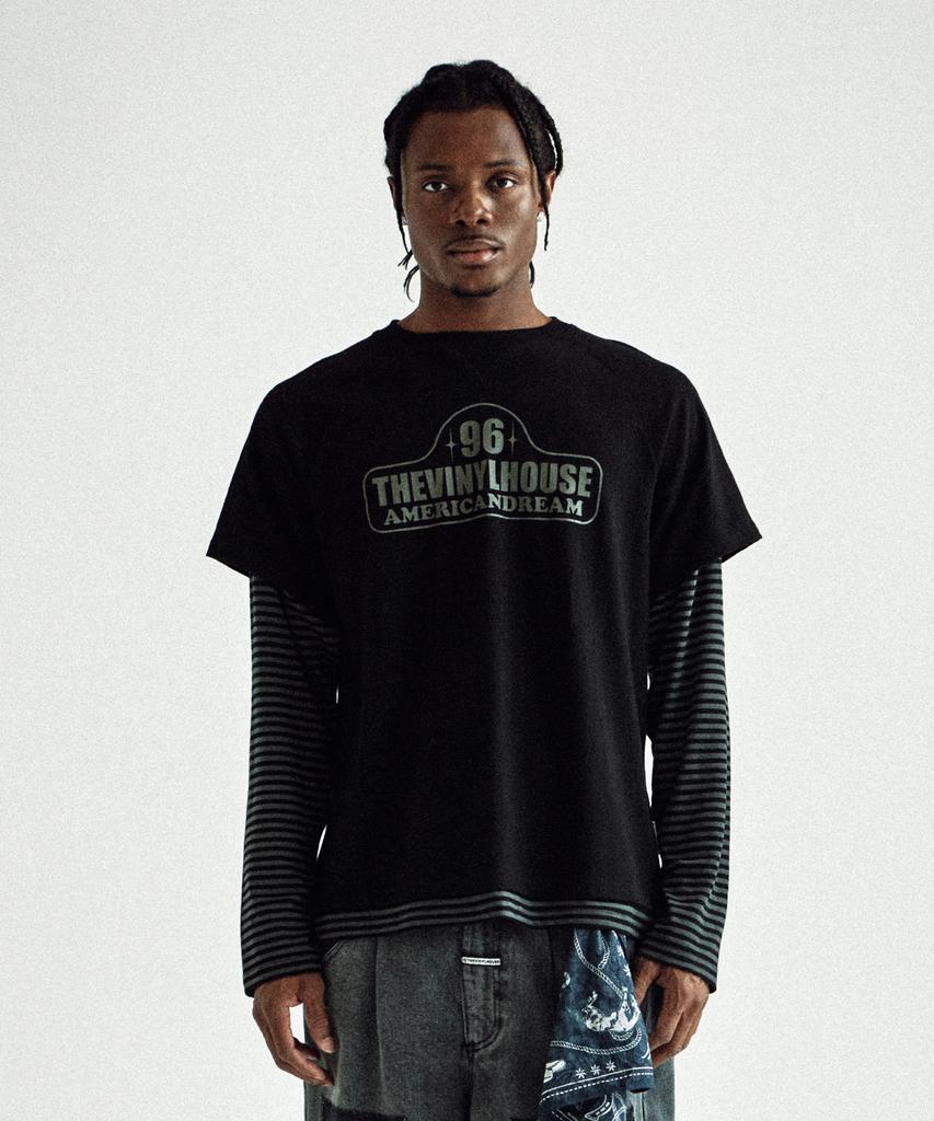 THEVINYLHOUSE 96 Layered Ls Tee Black