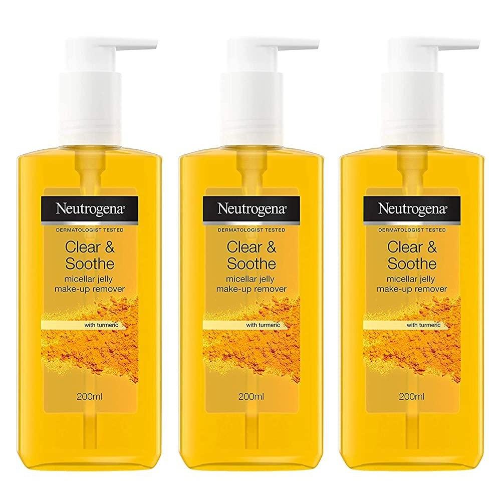 Neutrogena Средство для снятия макияжа с куркумой Изготовлено на основе мицеллярного желе для очищения и успокоения кожи 191,6 г (пакет из 3)