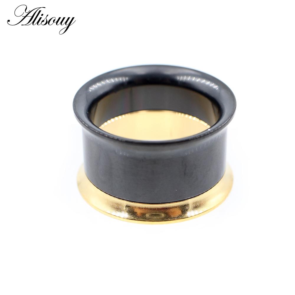 Alisouy 2PC нержавеющая сталь нить полые ушные заглушки для туннеля расширитель растяжитель двойные расклешенные калибры серьги пирсинг ювелирные изделия