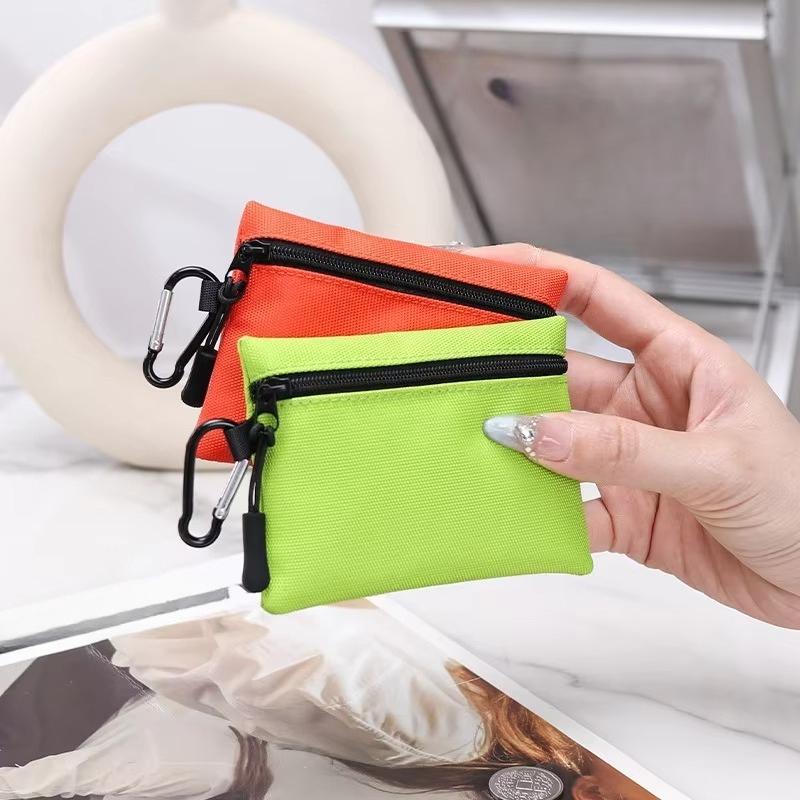 Холщовый мини-кошелек для монет, простой детский кошелек на молнии, карман для денег, однотонный кошелек для монет и ключей, женский и мужской, милый мини-кошелек