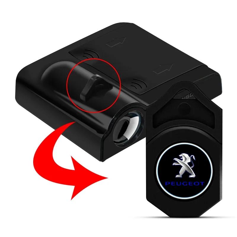 Для Peugeot 1/2 шт. Светодиодная лампа-проектор приветствия на дверь автомобиля Беспроводная Декор AUTO Аксессуары для автомобиля для Peugeot 206 307 308 3008 207