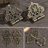 3Pcs/Set  Hollow Flower Hinge Vintage Bronze Color Wooden Box Hinge Zinc Alloy Cabinet Hardware Antique Hinges Furniture Accessories