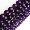 Faceted Purple Stone Chalcedony Loose Round 15 Inch Beads For Jewelry Making 4/6/8/10/12mm Beads