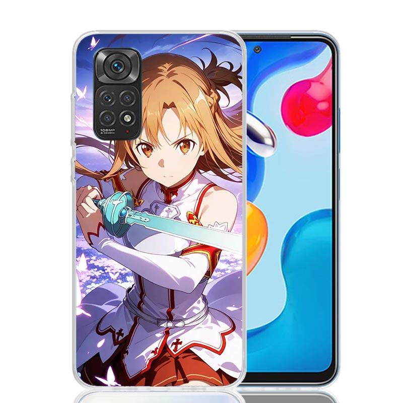 Чехол для телефона Sword Art Online Юки Асуна для Xiaomi Redmi Note 15 14 13 12S 12 Pro Plus 11S 11E 11 11T 10S 10 Art Мягкий узор Co