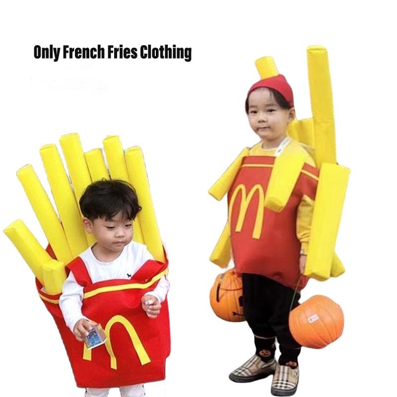 Mcdonalds Outfit Fries Boys Girls Kindergarten Parties Costume Christmas Kids