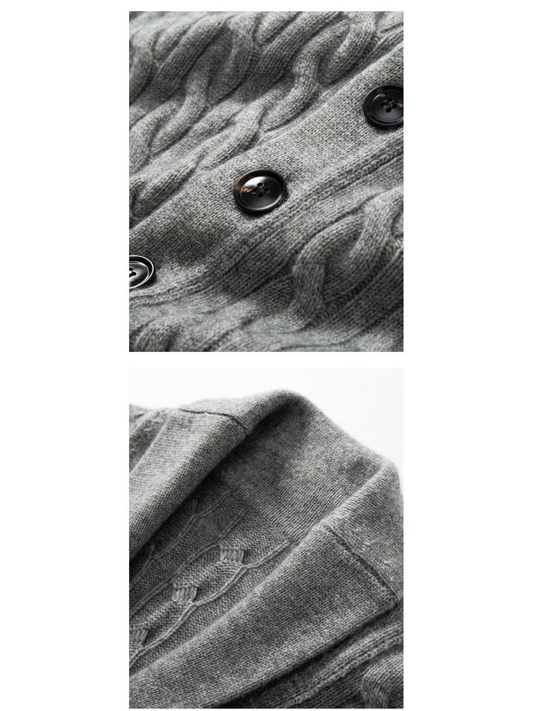 Мужской кардиган из мягкого кашемира: Приятный к коже, толстой вязки, свитер с шалевым воротником.